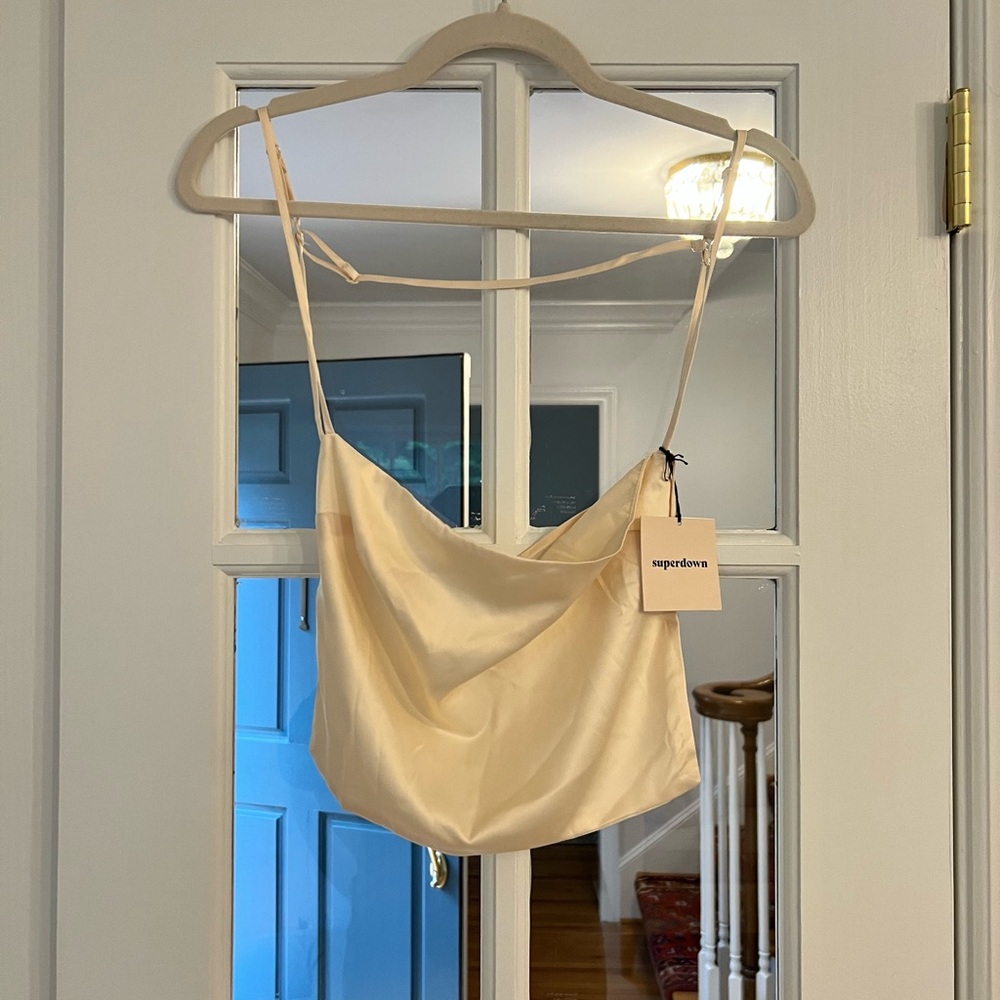 Cream Backless Crop Top - Size Medium - NWT